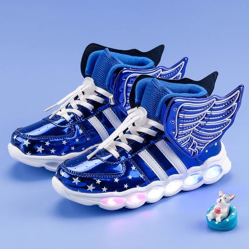 Kids' Colorful Light-emitting Shoes Angel Wings Girls' Shoes Blue