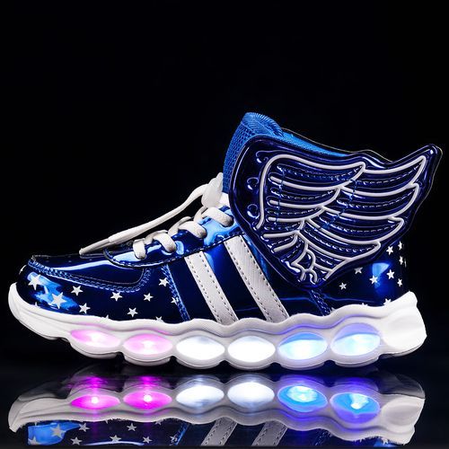 Kids' Colorful Light-emitting Shoes Angel Wings Girls' Shoes Blue