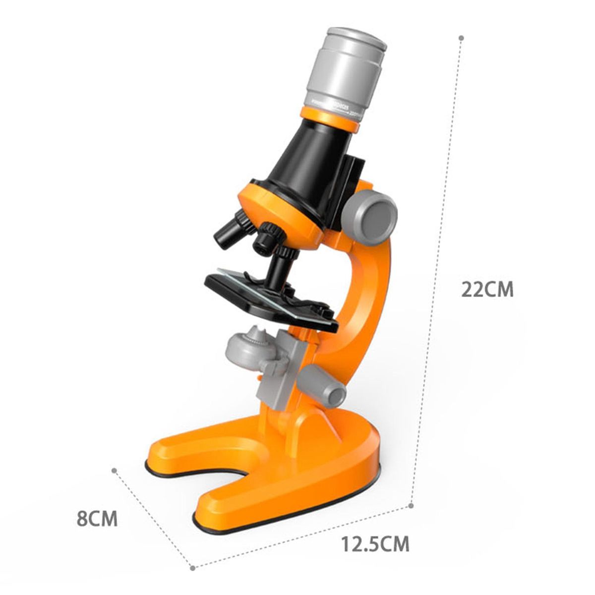 40X-1200X Starter Compound Microscope Science Toy Kit For Kids Orange
