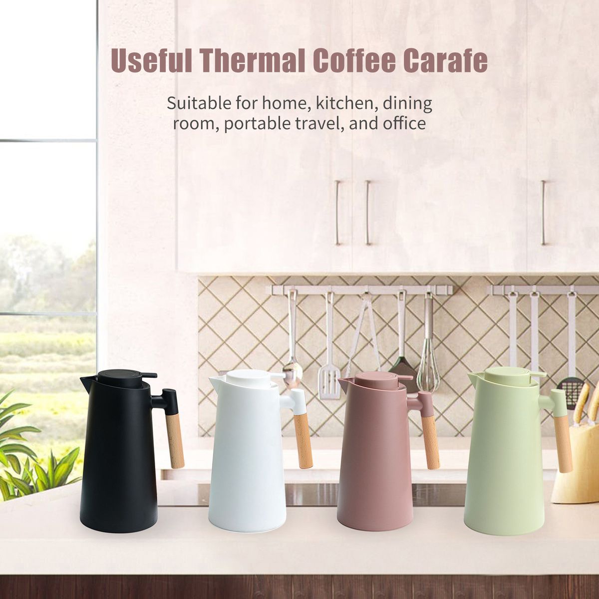 1L Thermal Coffee Carafe Double Walled Vacuum Coffee Pot