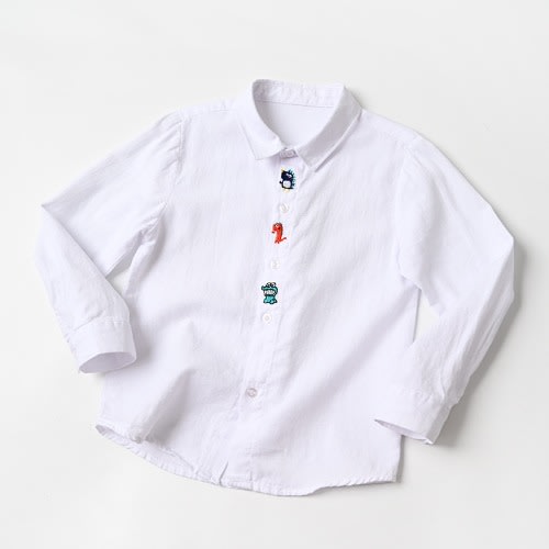 Plain Long-sleeved Shirt For Boys