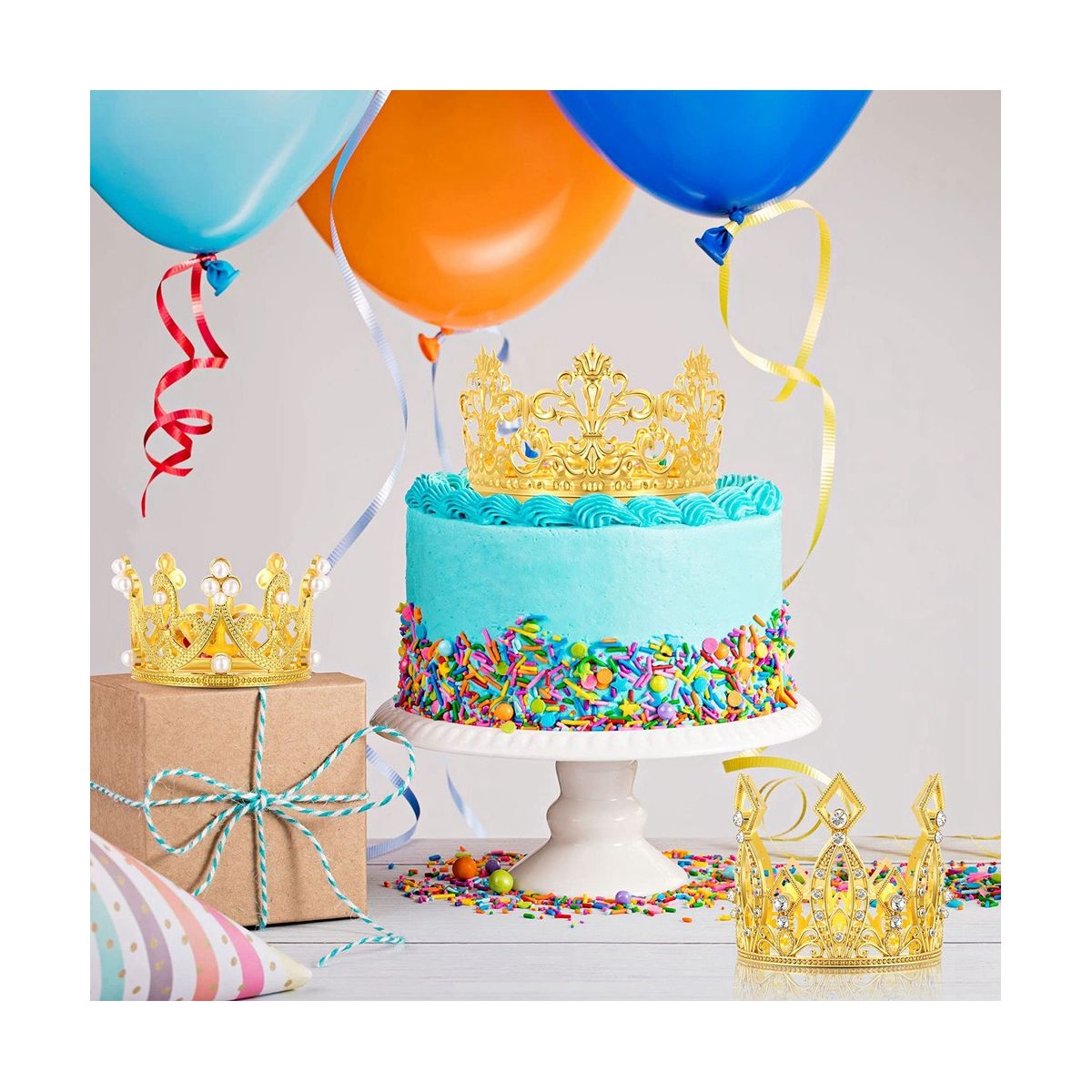 6 Pcs Crown Cake Topper Birthday Mini Crown Cake Topper
