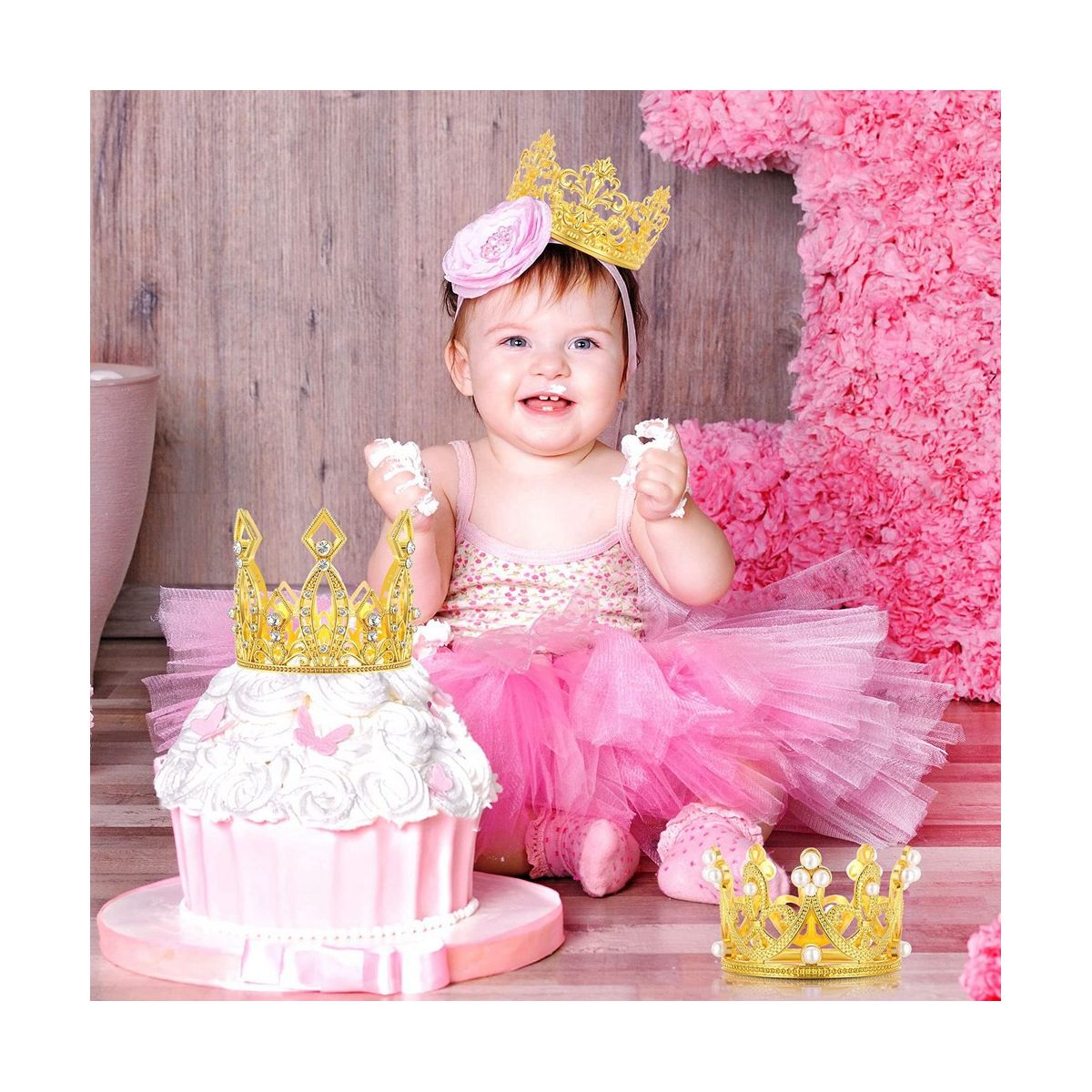 6 Pcs Crown Cake Topper Birthday Mini Crown Cake Topper