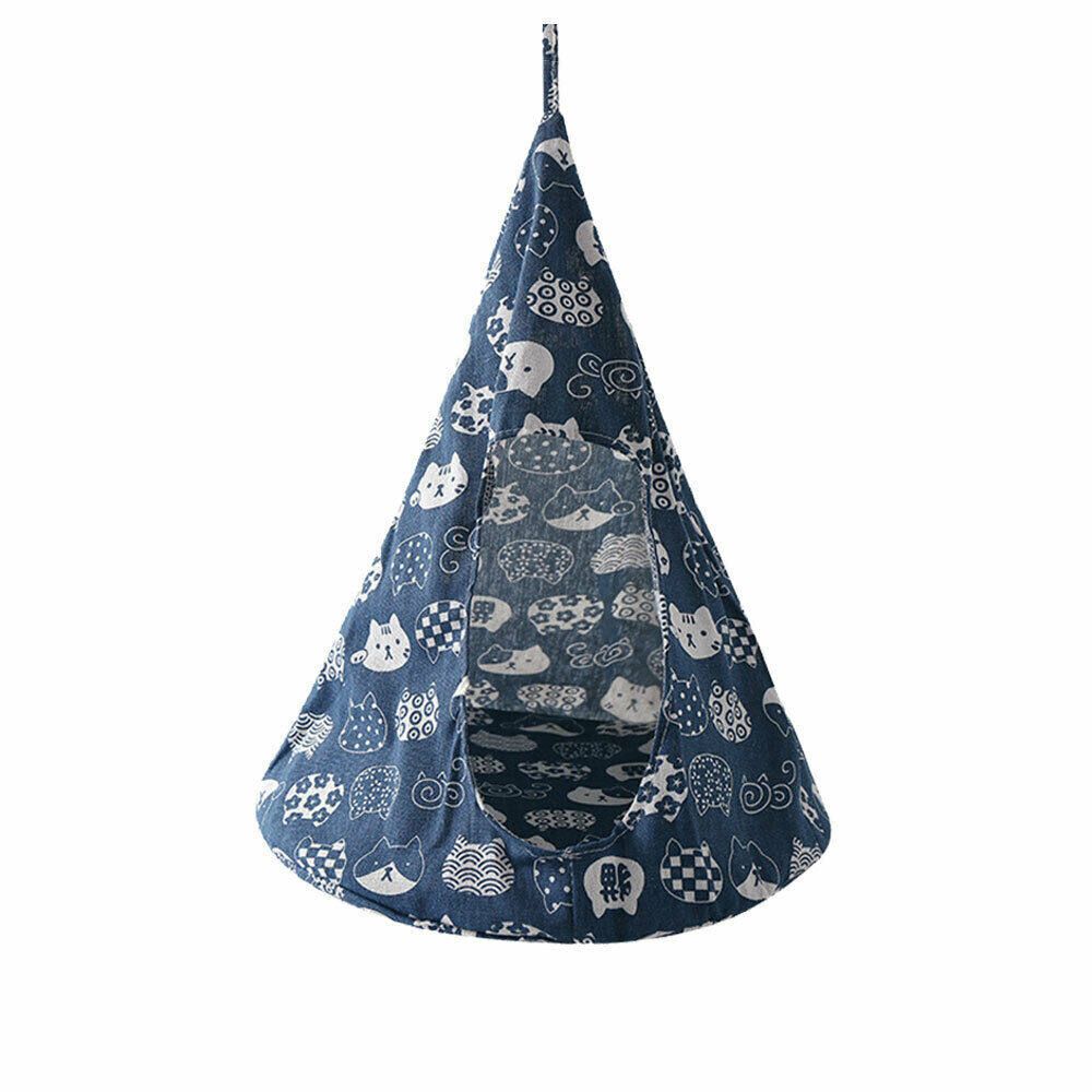 Newest Creatives Removable Pet Cat Conical Sleeping Bed Basket Hammock Bed Mats Window Comfortable Cage Cat Hammock Without Rims Blue
