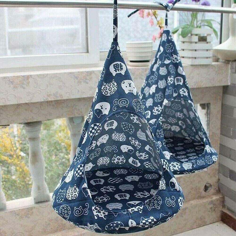 Newest Creatives Removable Pet Cat Conical Sleeping Bed Basket Hammock Bed Mats Window Comfortable Cage Cat Hammock Without Rims Blue