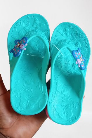 Girls PU Butterfly Slippers