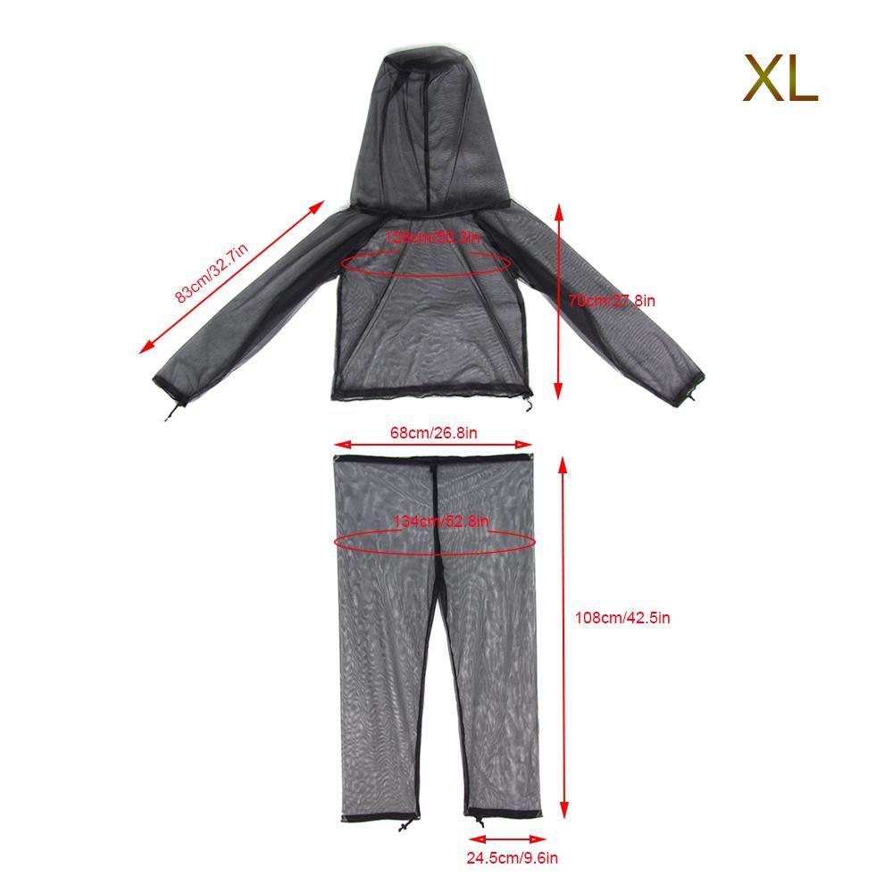 Lixada Lightweight Summer Bug Wear Mosquito Suit Jacket Mitts Pants Socks for Men Women With Ultra-fine Mesh Hiking Fishing Camping Bee feeding Cycling