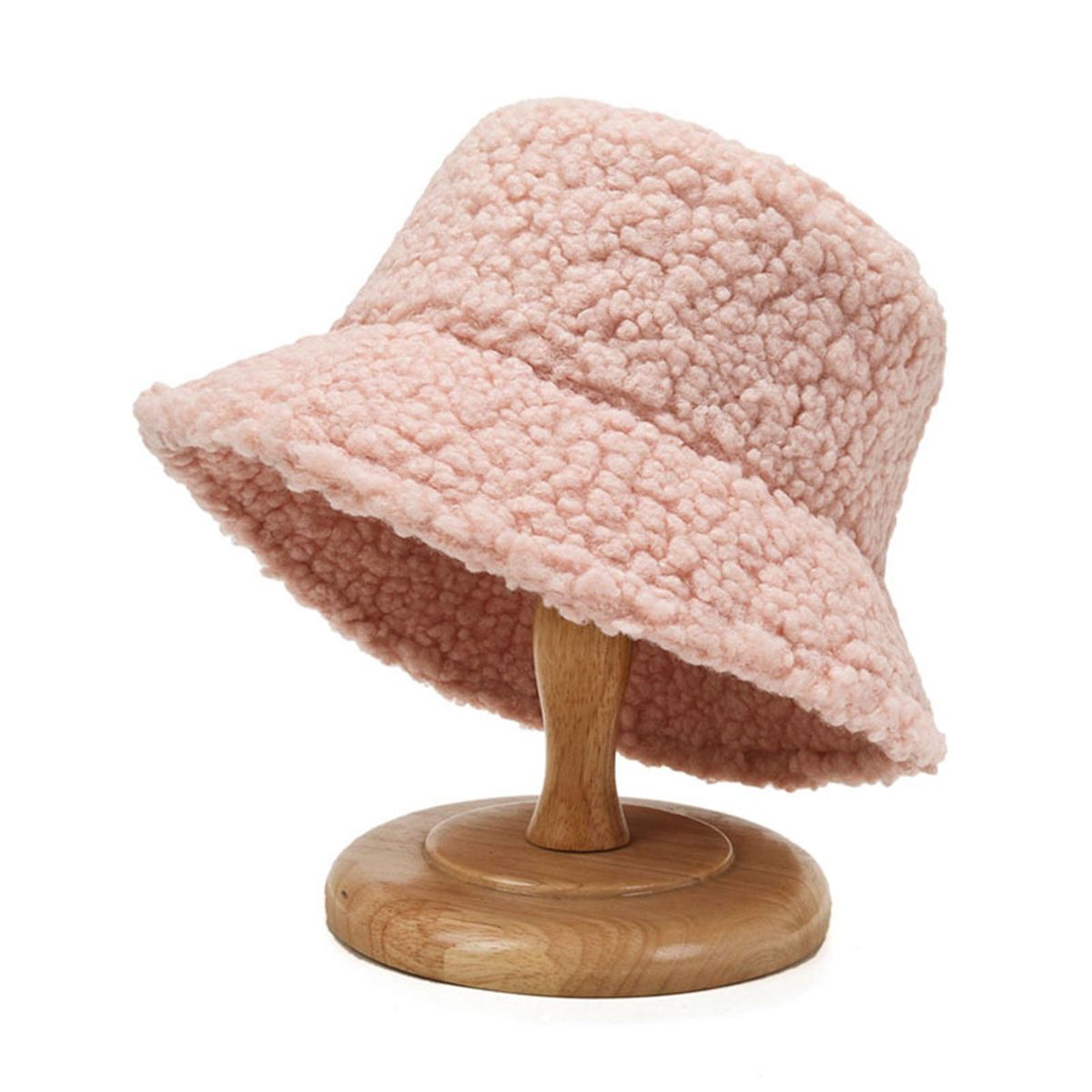 Bucket Hat Solid Color All Match Autumn Winter-Pink