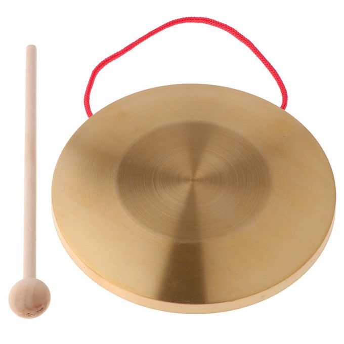 Metal Hand Gong Traditional Instrument Cymbal With Round Play Hammer
