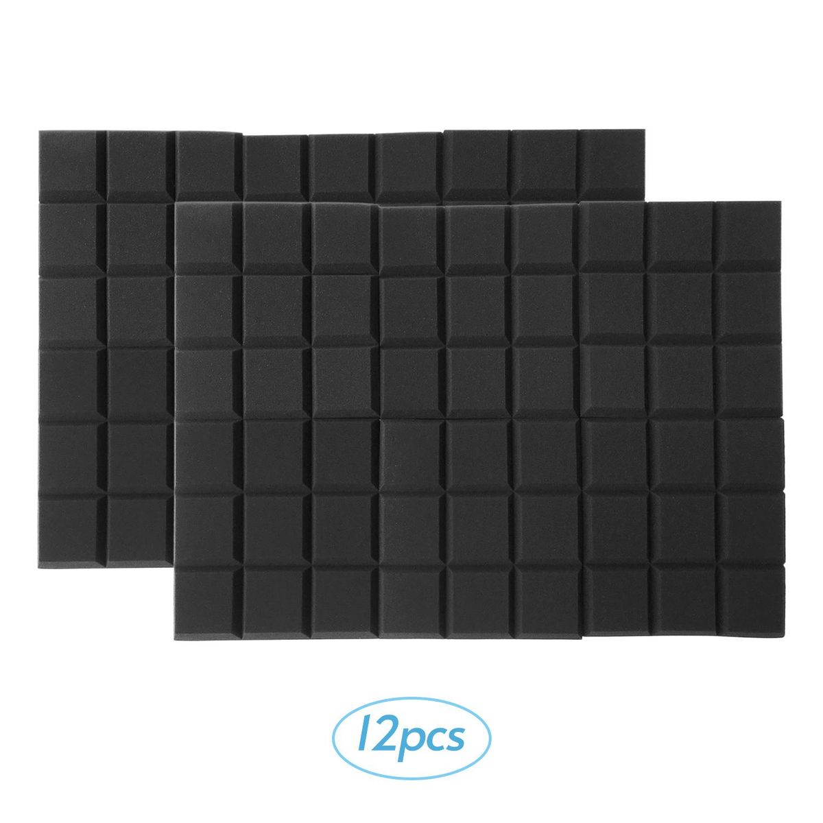 12pcs 12*12*2inch Studio Acoustic Foams Panels Sound Insulation Foam for Studio KTV Broadcast Family Theater