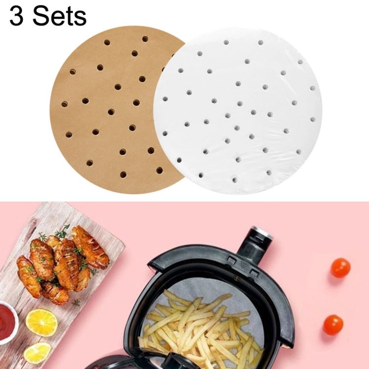 Baking Mat 3 Sets Grilled Meat Paper, Style: Round With Hole (16cm)