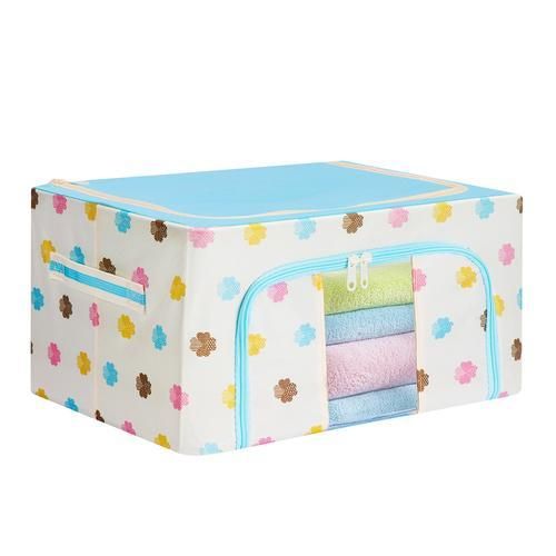 Fabric Foldable Oxford Cloth Steel Frame Storage Box Clothes Storage Organizer Storage Box For Home Daily Tool Accessories