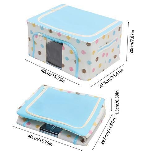 Fabric Foldable Oxford Cloth Steel Frame Storage Box Clothes Storage Organizer Storage Box For Home Daily Tool Accessories