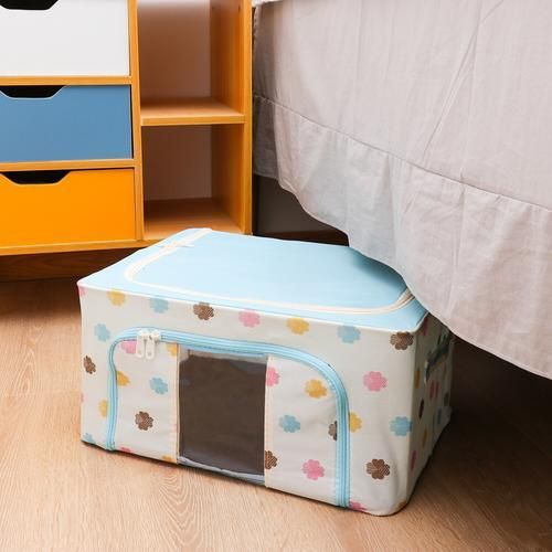 Fabric Foldable Oxford Cloth Steel Frame Storage Box Clothes Storage Organizer Storage Box For Home Daily Tool Accessories