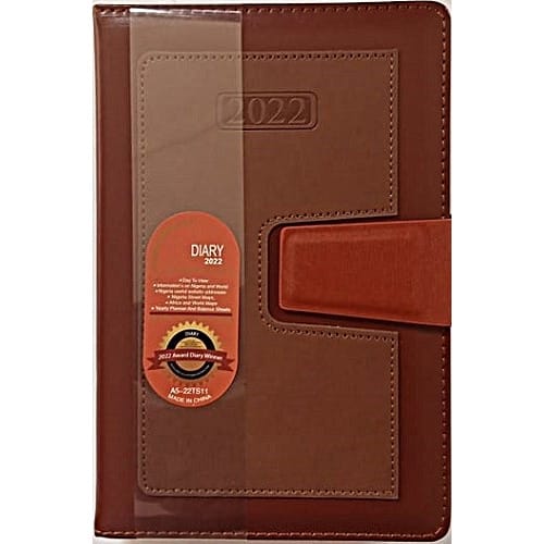 Exotic Diary 2022 - Brown - 21.5.cm X 14.5. 220 Sheets