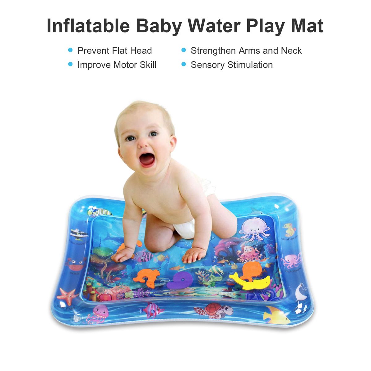 Inflatable Baby Water Mat Infant Tummy Time Playmat Toddler
