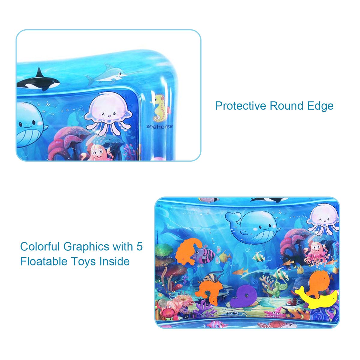 Inflatable Baby Water Mat Infant Tummy Time Playmat Toddler