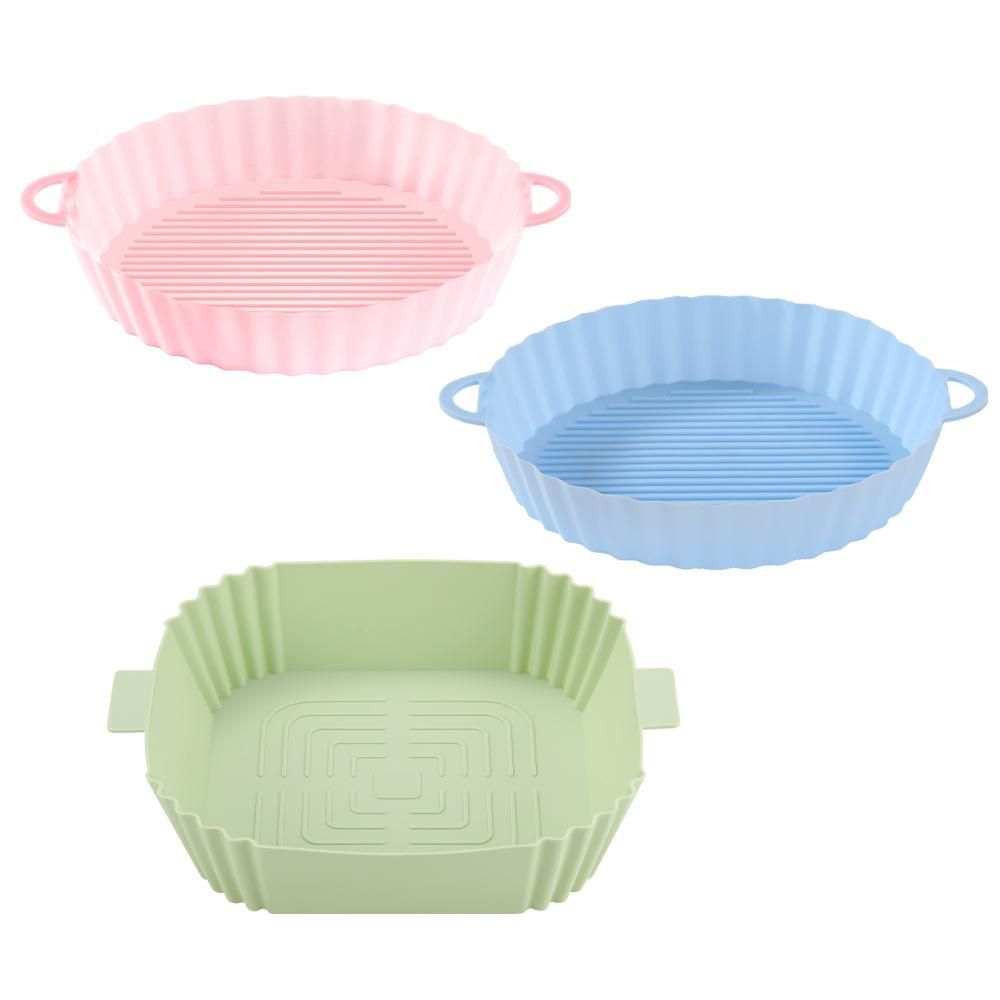 Air Fryer Silicone Mat Factory Wholesale Baking Oven Silicone Easy Cleaning Grease Separator Silicone Mat Baking Tray New square/grey