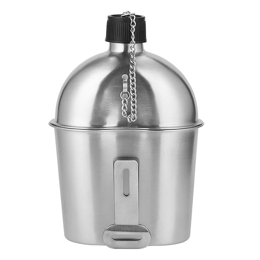 2pcs 1000ml 600ml Stainless Steel Military Canteen Cup Set