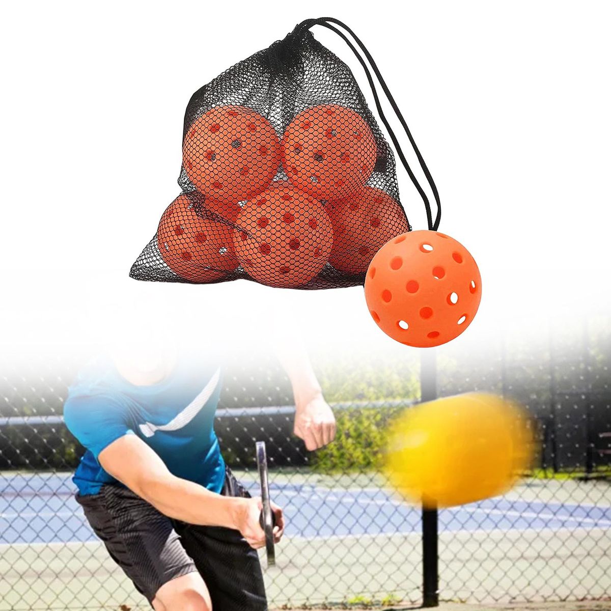 Outdoor Pickleballs Pickleball Net Tournament Orange