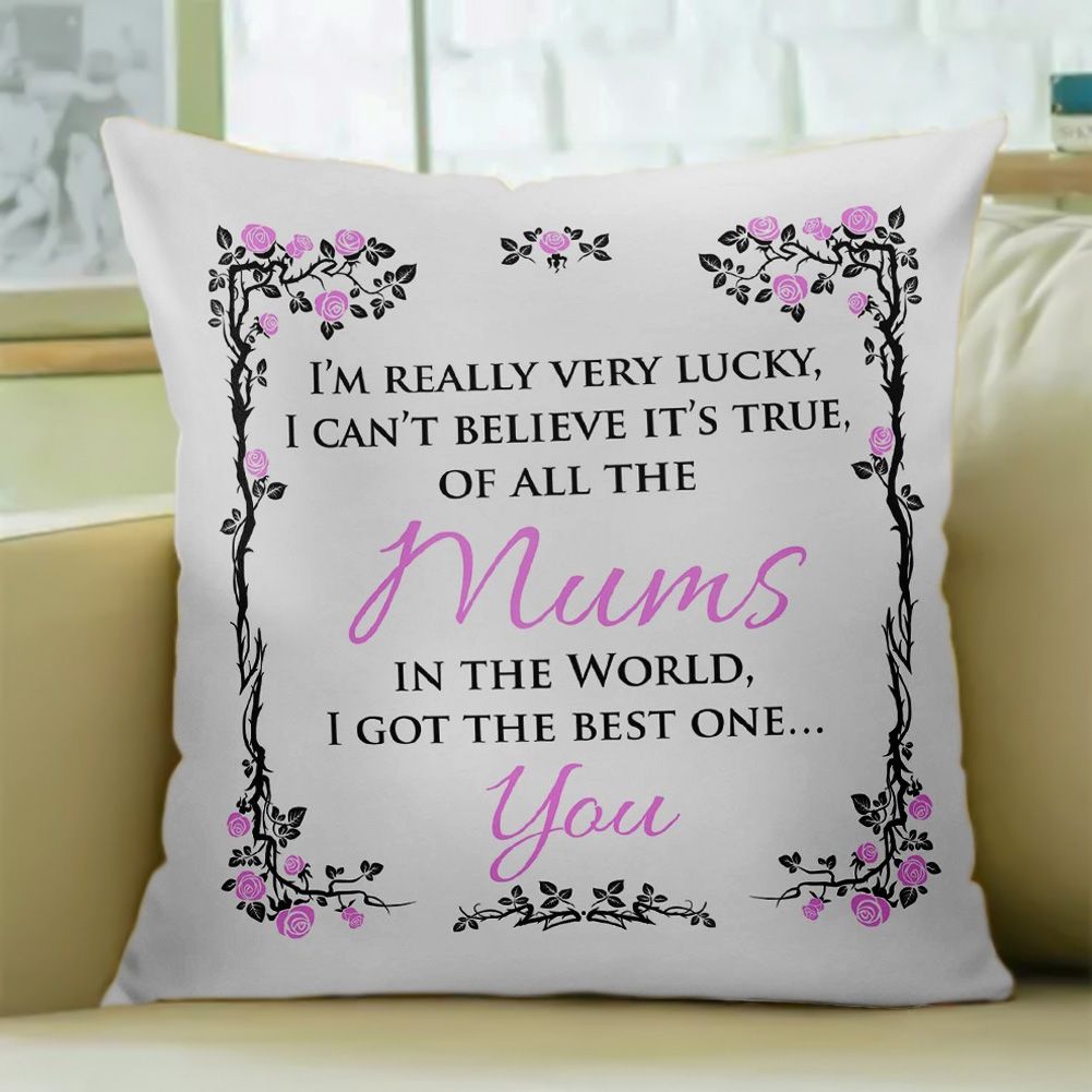 Mother's Day Best Mom Throw Pillow Case Cushion Cover Sofa-