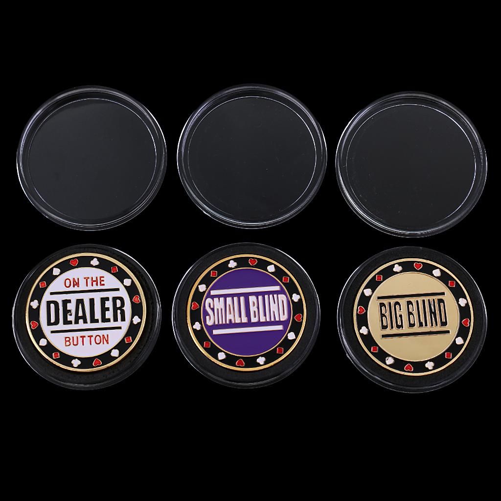 Poker Chips Dealer Button Small Big Blind Set Card Guard Press Button