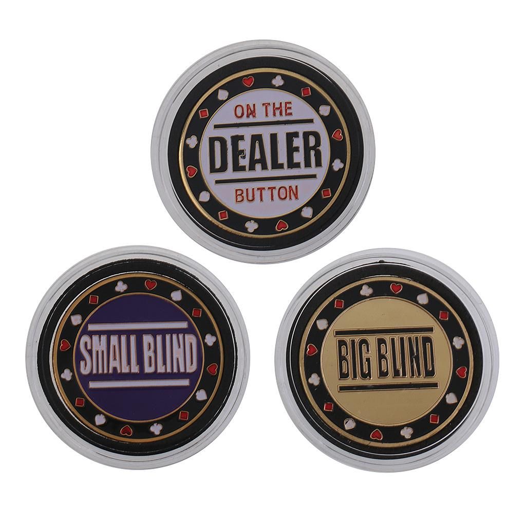 Poker Chips Dealer Button Small Big Blind Set Card Guard Press Button