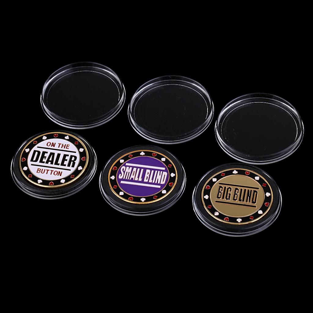 Poker Chips Dealer Button Small Big Blind Set Card Guard Press Button
