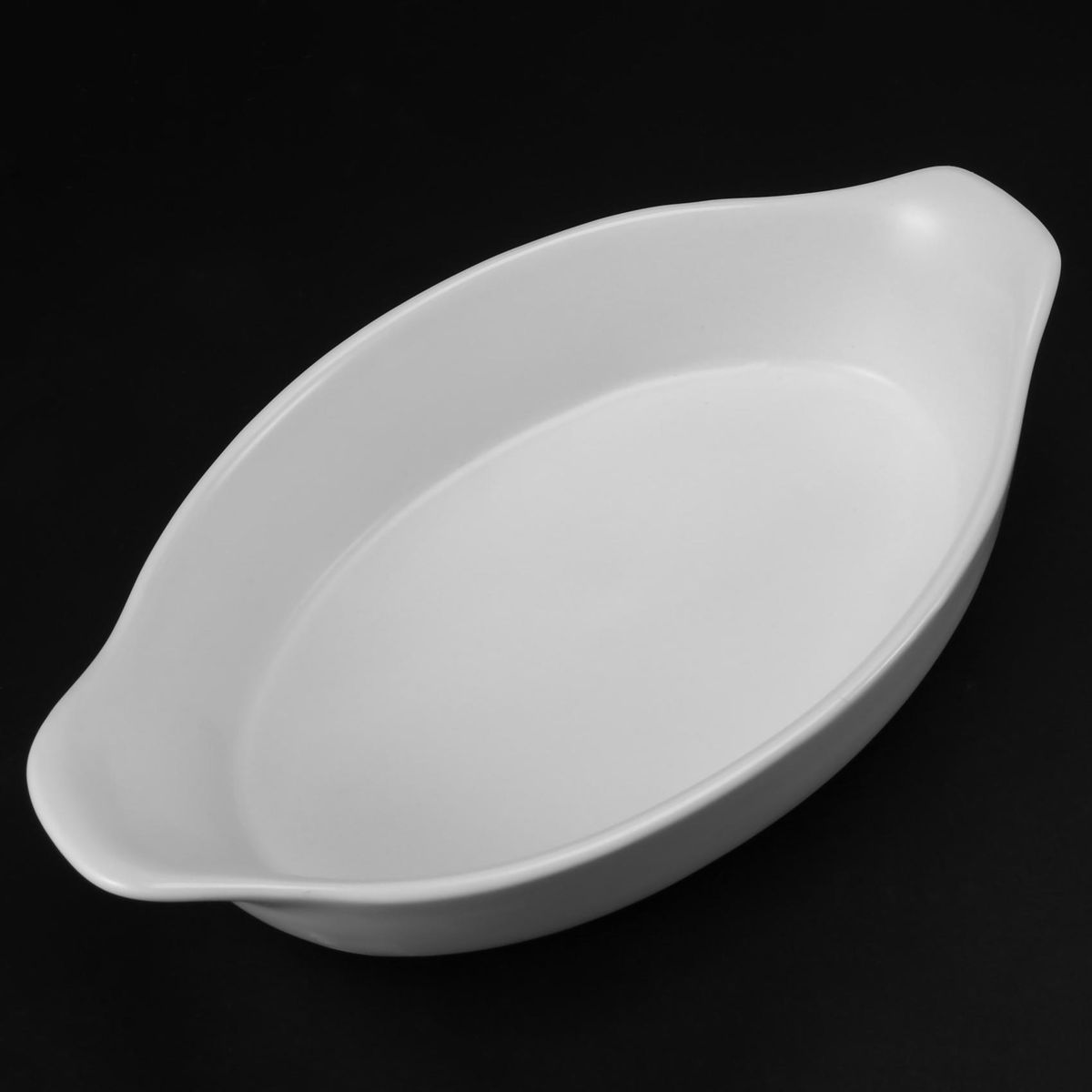 Baking Tray Set Cheese Baked Rice Bowl Oven Microwave Oven Baking Tray Ceramic Salad Bowl, Oval-2 Pieces White