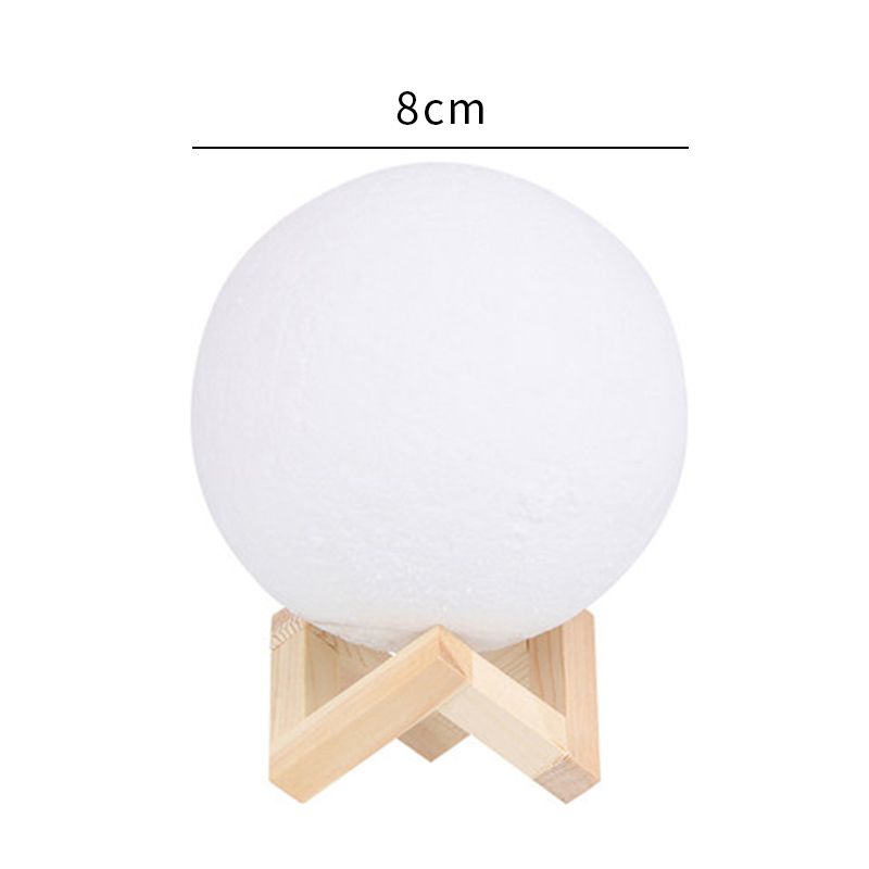 LED Night 3D Print Moon Lamp Rechargeable Color Change 3D