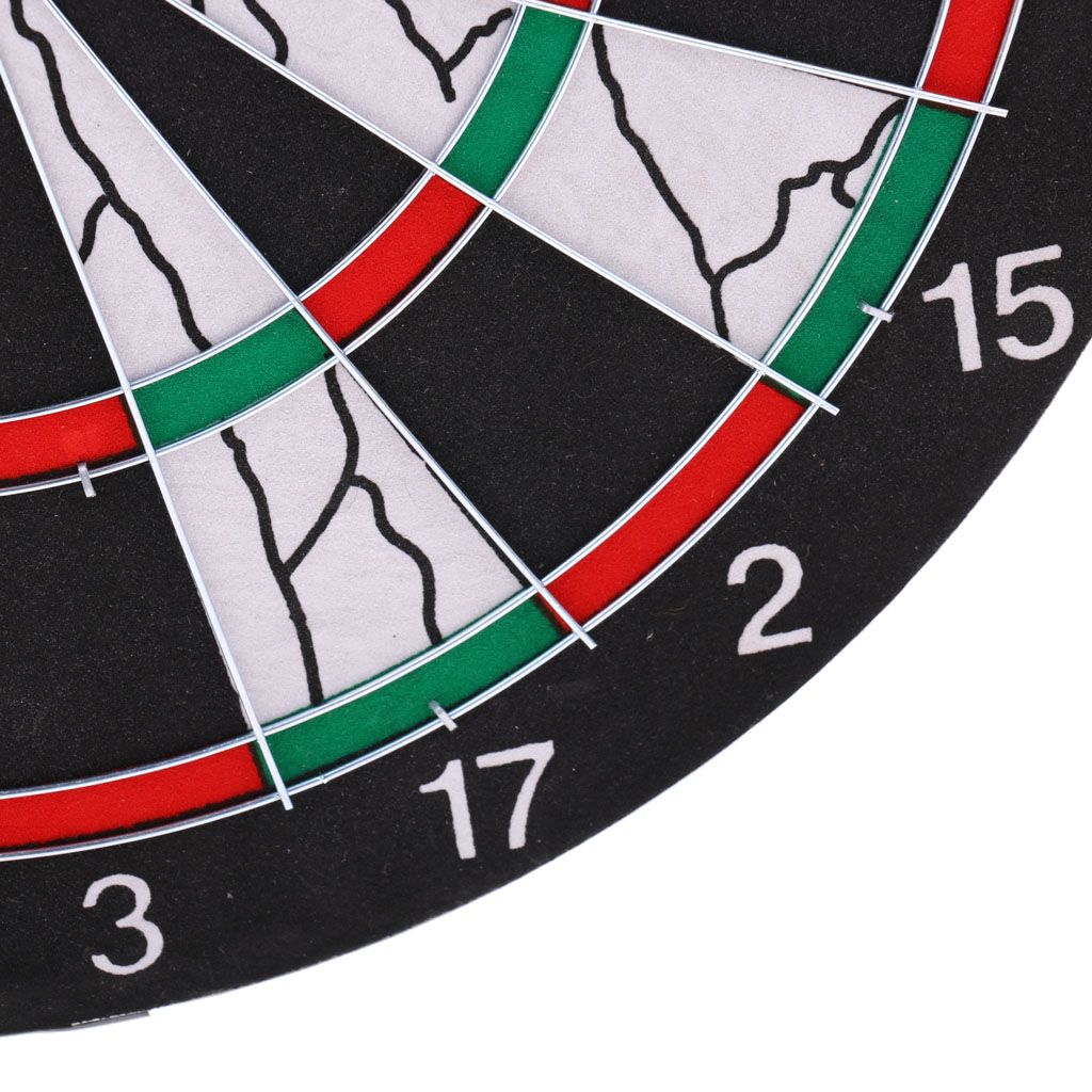Deluxe 15" Dart Board 6 Brass Darts For Cabinet Pubs House Bar Cafe
