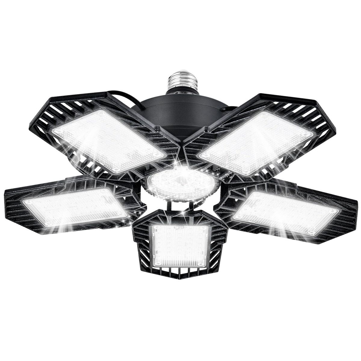 150W Led Garage Light E27/E26 15000LM Lamp Adjustable Deformable Bulb Ceiling Light for Shop/Storage/Warehouse Workshop Lighting