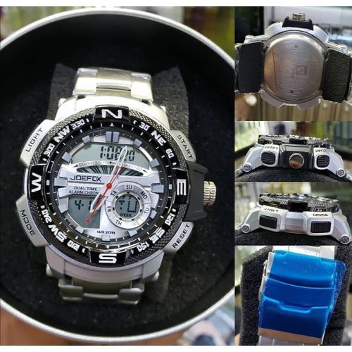 Silver Digital Waterproof Watch For Men