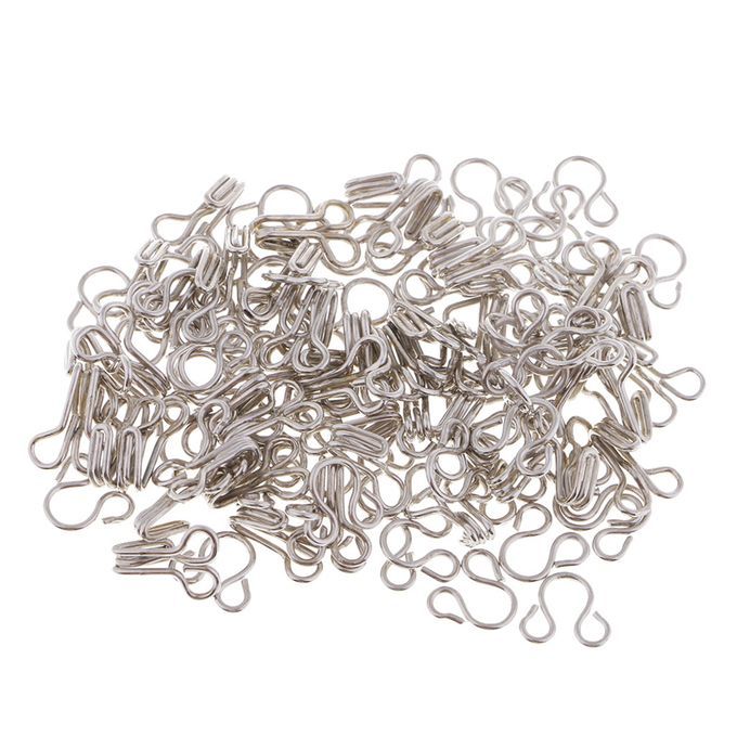 50 Set Metal Hook  Eye Fasteners DIY Dress Skirt Collar Bra White