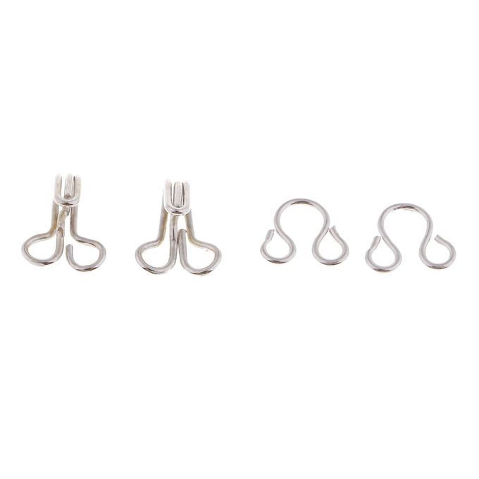 50 Set Metal Hook  Eye Fasteners DIY Dress Skirt Collar Bra White