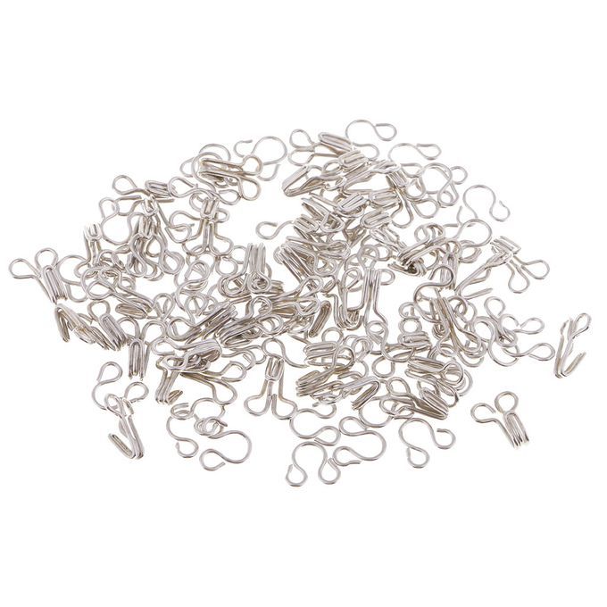 50 Set Metal Hook  Eye Fasteners DIY Dress Skirt Collar Bra White
