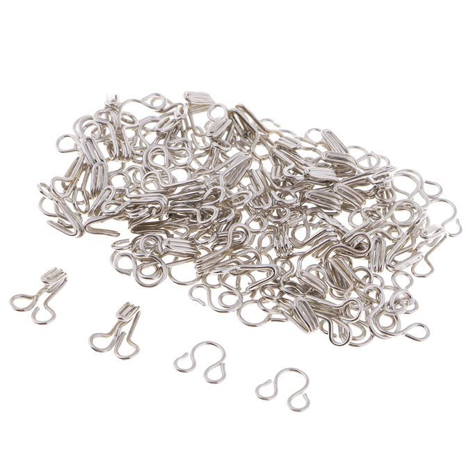 50 Set Metal Hook  Eye Fasteners DIY Dress Skirt Collar Bra White