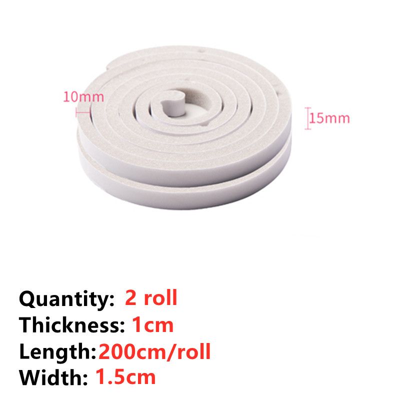 2 Rolls Door Window Sealing Strips Sound-Proof Door Window Foam Back Noise