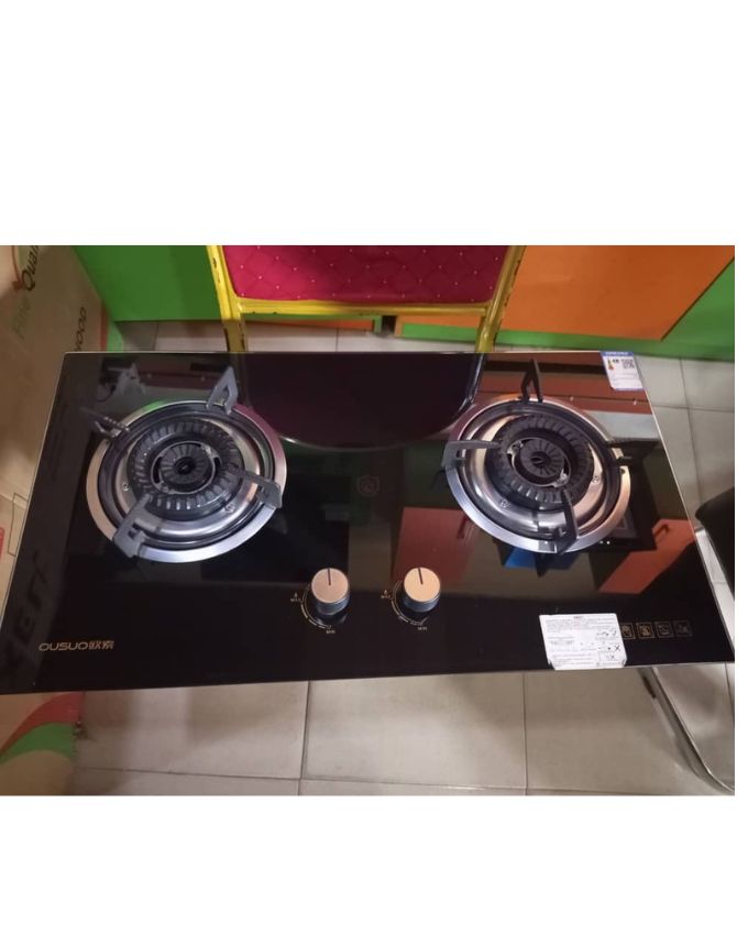 73cmX41cm 2Gas Burner Tempered Glass CookerTop Hob {ousuo}