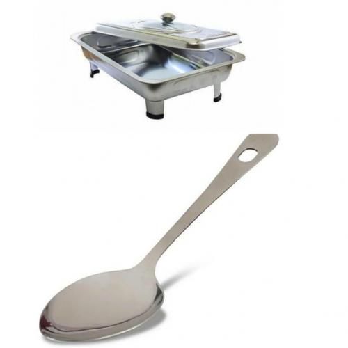 Stainless Steel Serving/Chaffing Dish & Serving Spoon
