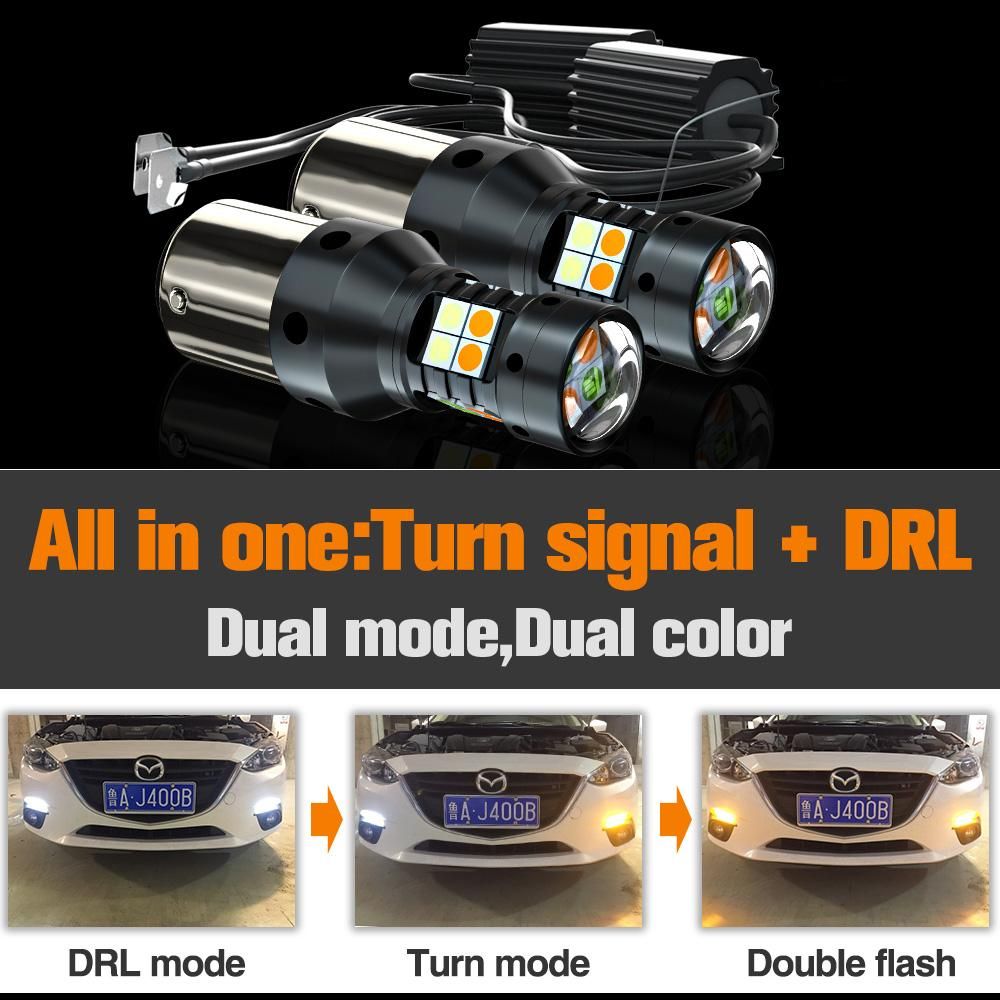 2pcs Dual Mode LED Turn Signal Daytime Running Light DRL Accessories For Honda Accord 10 2017- 2018