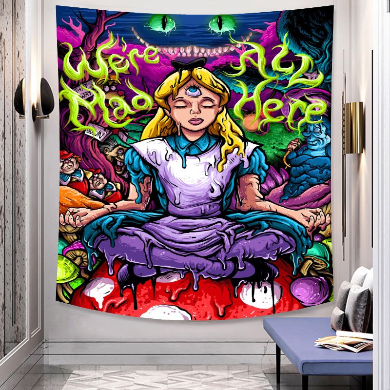 Anime Psychedelic Aliens Fluorescent Tapestry Tarot