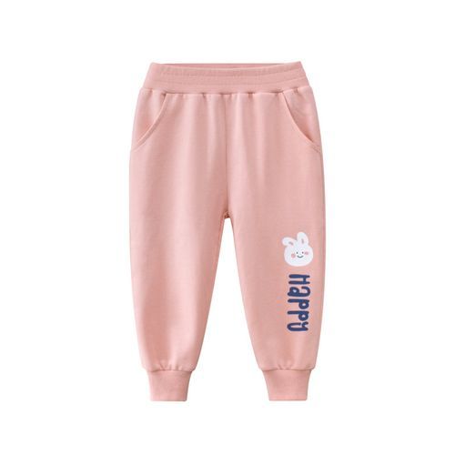 100% Cotton Kids Fashion Printed Full Length Girls Pants-Purple