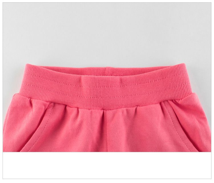 100% Cotton Kids Fashion Full Length Casual Girls Pants-Red