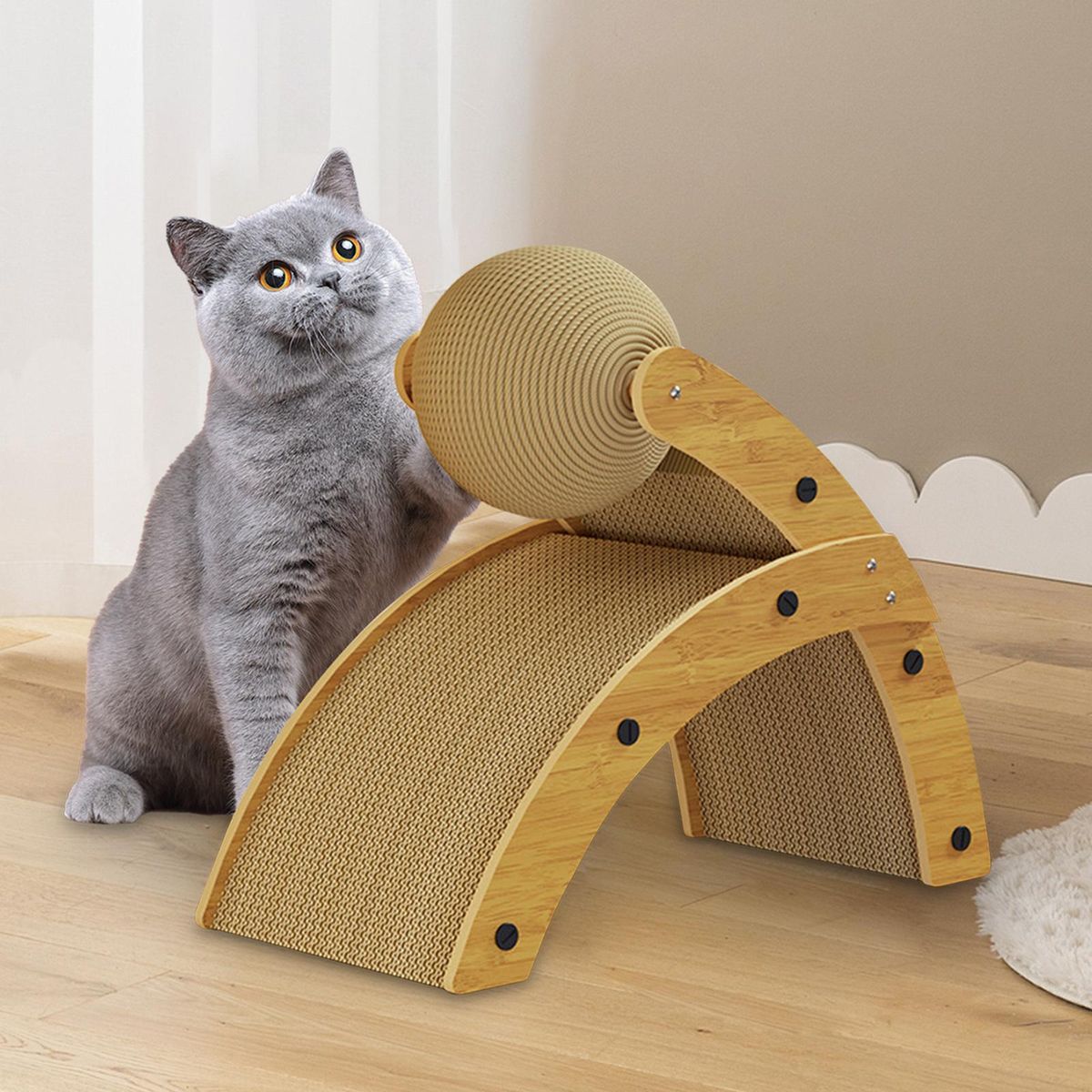 Cat Scratcher Pad Scratch Ball Multifunctional For Cat