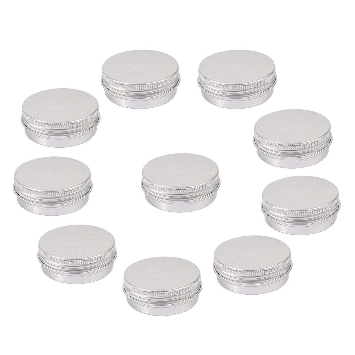 Pack of 10 Balm Nail Art Cosmetic Cream Make Up Pot Lip Jar Tin Case Container Screw Capacity (Empty) for DIY Cosmetics/Beauty Products (30ml)