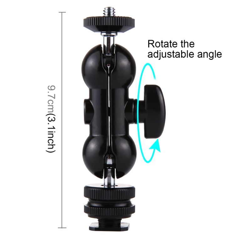 Flash Hot Shoe Swivel Ball Head 1/4 Inch Screw Magic Arm