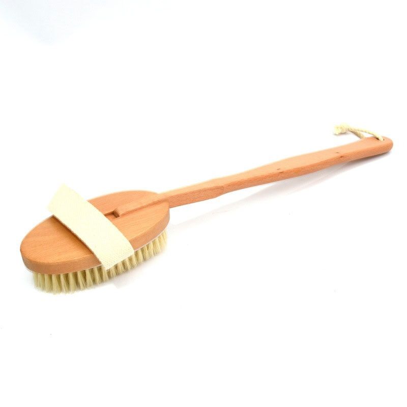 1Pc Qualified Shower Brush Natural Long Wooden Bristle Massager Bath Shower Back Spa Detachable Scrubber