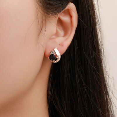 New Fashion Obsidian Drop Earrings Necklace Ring For Lady Girl Accessories Jewelry Wholesale