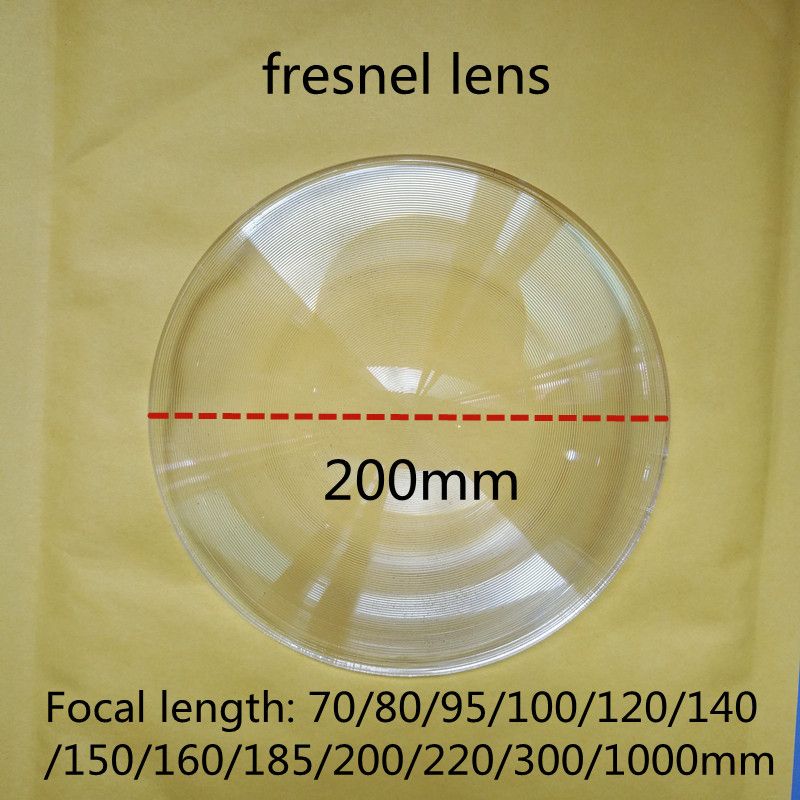 200mm Diameter Round Solar Fresnel Lens With 70 80 95 100